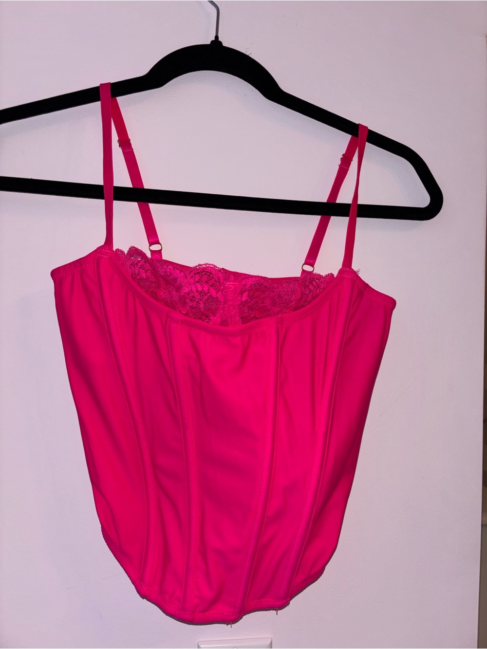 Urban Outfitters Hot Pink Lace-Trim Bandeau Camisole